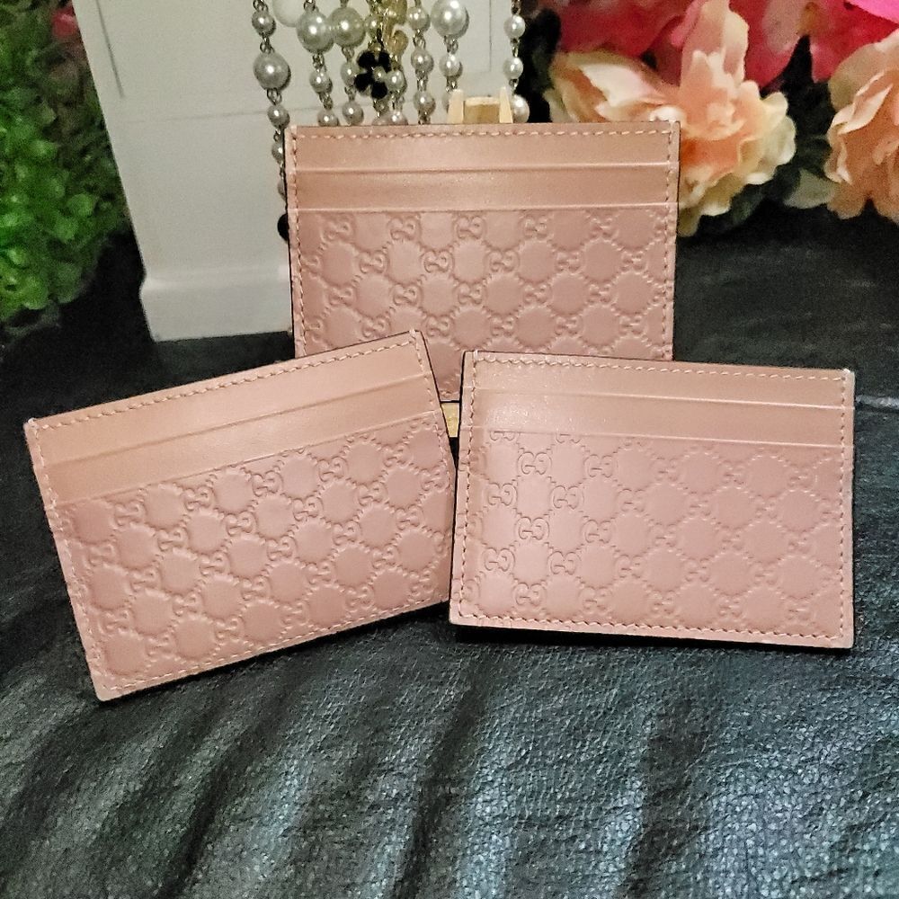 GUCCI Microguccissima Card Holder Soft Pink IN NEW CONDITION - Picture 13 of 13
